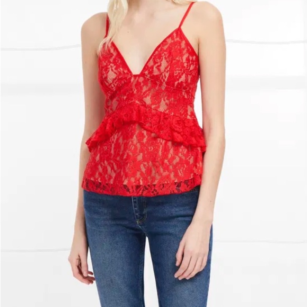 $78 French Connection Delos Lucky Layer Lace Top